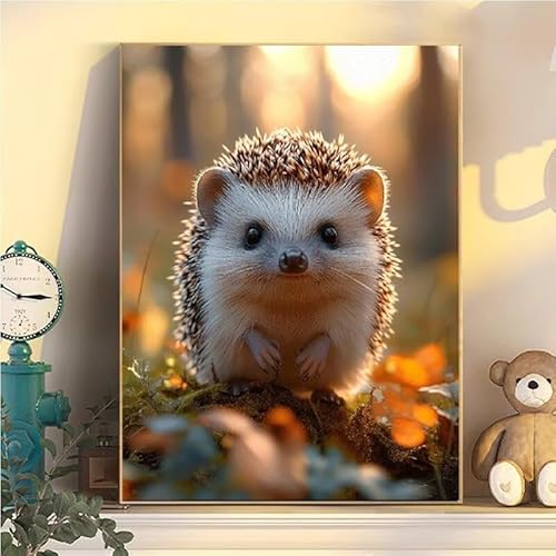 Igel Malen Nach Zahlen Erwachsene Groß XXL 65x85cm, Tier Malen Nach Zahlen Kinder ab 8 Jahre, DIY Paint by Numbers Geschenk Kreativ Set für Erwachsene, Mit 3 Feinen Pinsel und Acrylfarbe Deko YH2-40 von Kazhxnng