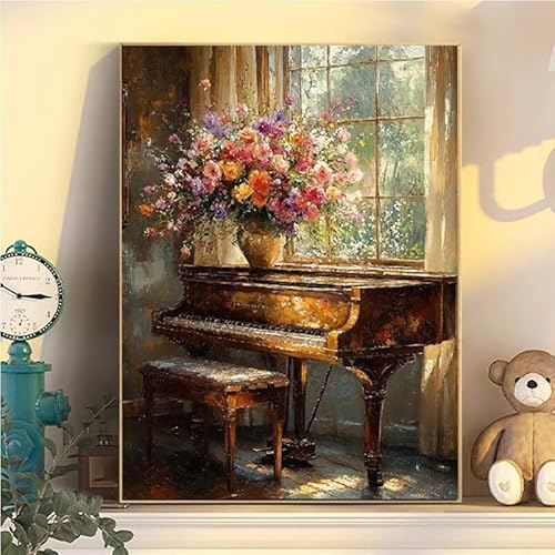 Klavier Malen Nach Zahlen Erwachsene Groß XXL 80x100cm, Blumen Malen Nach Zahlen Kinder ab 8 Jahre, DIY Paint by Numbers Geschenk Kreativ Set für Erwachsene, Mit 3 Feinen Pinsel und Acrylfarbe YH2-82 Klavier Malen Nach Zahlen Erwachsene Groß XXL 80x100cm, Blumen Malen Nach Zahlen Kinder ab 8 Jahre, DIY Paint by Numbers Geschenk Kreativ Set für Erwachsene, Mit 3 Feinen Pinsel und Acrylfarbe YH2-82 von Kazhxnng