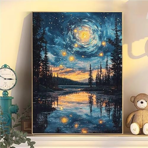 Landschaft Malen Nach Zahlen Erwachsene Groß XXL 60x80cm, Sternennacht Malen Nach Zahlen Kinder ab 8 Jahre, DIY Paint by Numbers Kreativ Set für Erwachsene, Mit 3 Feinen Pinsel und Acrylfarbe YH2-428 Landschaft Malen Nach Zahlen Erwachsene Groß XXL 60x80cm, Sternennacht Malen Nach Zahlen Kinder ab 8 Jahre, DIY Paint by Numbers Kreativ Set für Erwachsene, Mit 3 Feinen Pinsel und Acrylfarbe YH2-428 von Kazhxnng