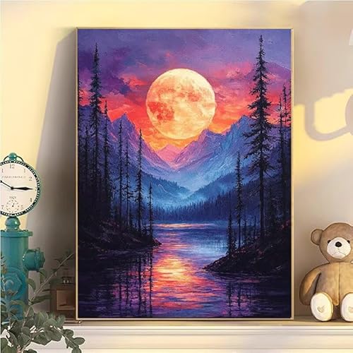 Landschaft Malen Nach Zahlen Erwachsene Groß XXL 90x120cm, Mond Malen Nach Zahlen Kinder ab 8 Jahre, DIY Paint by Numbers Kreativ Set für Erwachsene, Mit 3 Feinen Pinsel und Acrylfarbe YH2-438 Landschaft Malen Nach Zahlen Erwachsene Groß XXL 90x120cm, Mond Malen Nach Zahlen Kinder ab 8 Jahre, DIY Paint by Numbers Kreativ Set für Erwachsene, Mit 3 Feinen Pinsel und Acrylfarbe YH2-438 von Kazhxnng