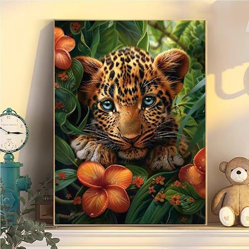 Leopard Malen Nach Zahlen Erwachsene Groß XXL 65x85cm, Blumen Malen Nach Zahlen Kinder ab 8 Jahre, DIY Paint by Numbers Geschenk Kreativ Set für Erwachsene, Mit 3 Feinen Pinsel und Acrylfarbe YH2-10 Leopard Malen Nach Zahlen Erwachsene Groß XXL 65x85cm, Blumen Malen Nach Zahlen Kinder ab 8 Jahre, DIY Paint by Numbers Geschenk Kreativ Set für Erwachsene, Mit 3 Feinen Pinsel und Acrylfarbe YH2-10 von Kazhxnng
