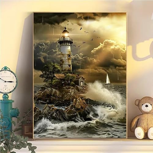 Leuchtturm Malen Nach Zahlen Erwachsene Groß XXL 90x120cm, Meer Malen Nach Zahlen Kinder ab 8 Jahre, DIY Paint by Numbers Geschenk Kreativ Set für Erwachsene, Mit 3 Feinen Pinsel und Acrylfarbe YH2-58 Leuchtturm Malen Nach Zahlen Erwachsene Groß XXL 90x120cm, Meer Malen Nach Zahlen Kinder ab 8 Jahre, DIY Paint by Numbers Geschenk Kreativ Set für Erwachsene, Mit 3 Feinen Pinsel und Acrylfarbe YH2-58 von Kazhxnng