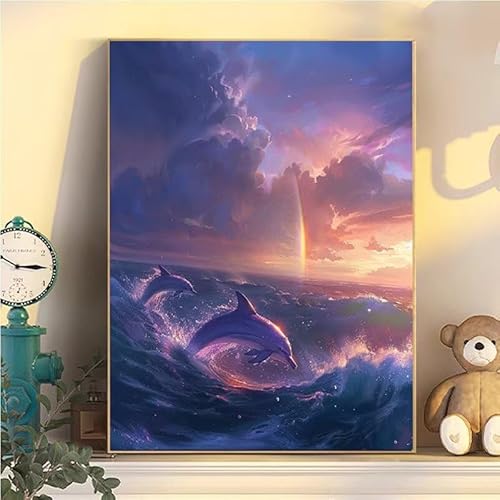 Malen Nach Zahlen Erwachsene Delfin, Malen Nach Zahlen ab 9 Jahre Mädchen Meer, Paint by Numbers Adults Hobby Leinwand 70x90cm, DIY Bastelset Erwachsene Kinder, Mit 3 Pinseln und Acrylfarbe YH2-157 Malen Nach Zahlen Erwachsene Delfin, Malen Nach Zahlen ab 9 Jahre Mädchen Meer, Paint by Numbers Adults Hobby Leinwand 70x90cm, DIY Bastelset Erwachsene Kinder, Mit 3 Pinseln und Acrylfarbe YH2-157 von Kazhxnng