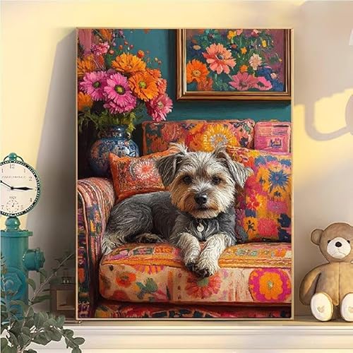 Malen Nach Zahlen Erwachsene Hund, Malen Nach Zahlen ab 9 Jahre Mädchen Sofa, Paint by Numbers Adults Hobby Leinwand 80x100cm, DIY Bastelset Erwachsene Kinder, Mit 3 Pinseln und Acrylfarbe YH2-125 Malen Nach Zahlen Erwachsene Hund, Malen Nach Zahlen ab 9 Jahre Mädchen Sofa, Paint by Numbers Adults Hobby Leinwand 80x100cm, DIY Bastelset Erwachsene Kinder, Mit 3 Pinseln und Acrylfarbe YH2-125 von Kazhxnng