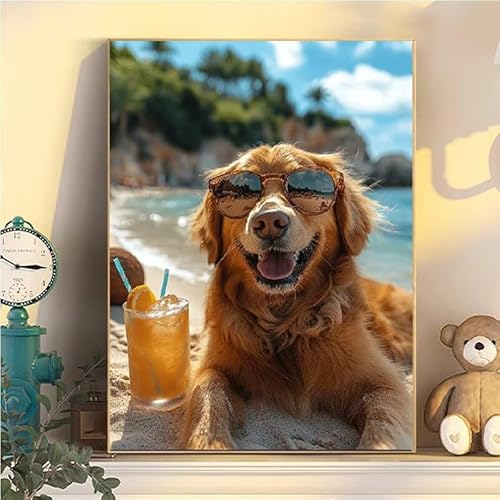 Malen Nach Zahlen Erwachsene Hund, Malen Nach Zahlen ab 9 Jahre Mädchen Strand, Paint by Numbers Adults Hobby Leinwand 70x90cm, DIY Bastelset Erwachsene Kinder, Mit 3 Pinseln und Acrylfarbe YH2-107 Malen Nach Zahlen Erwachsene Hund, Malen Nach Zahlen ab 9 Jahre Mädchen Strand, Paint by Numbers Adults Hobby Leinwand 70x90cm, DIY Bastelset Erwachsene Kinder, Mit 3 Pinseln und Acrylfarbe YH2-107 von Kazhxnng