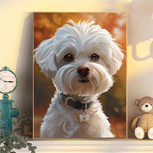 Malen Nach Zahlen Erwachsene Hund, Malen Nach Zahlen ab 9 Jahre Mädchen Tier, Paint by Numbers Adults Hobby Leinwand 65x85cm, DIY Bastelset Erwachsene Kinder, Mit 3 Pinseln und Acrylfarbe YH2-101 von Kazhxnng