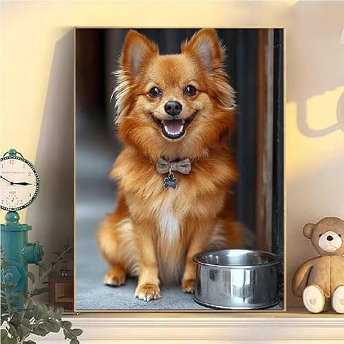 Malen Nach Zahlen Erwachsene Hund, Malen Nach Zahlen ab 9 Jahre Mädchen Tier, Paint by Numbers Adults Hobby Leinwand 90x120cm, DIY Bastelset Erwachsene Kinder, Mit 3 Pinseln und Acrylfarbe YH2-99 von Kazhxnng