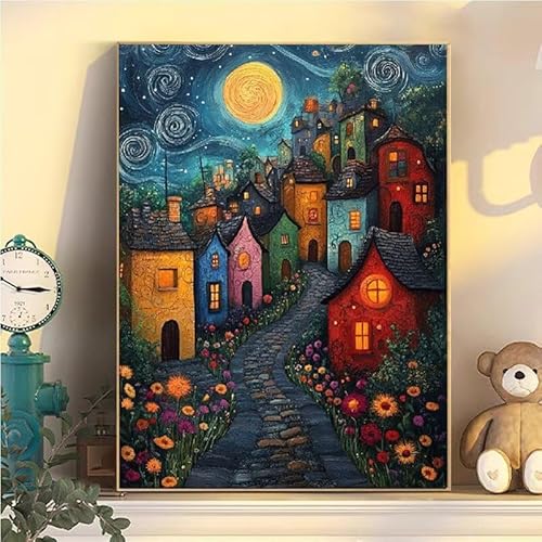 Malen Nach Zahlen Erwachsene Karikatur, Malen Nach Zahlen ab 9 Jahre Mädchen Kleine Stadt, Paint by Numbers Adults Hobby Leinwand 90x120cm, DIY Bastelset Erwachsene Kinder, Mit 3 Pinseln YH2-457 Malen Nach Zahlen Erwachsene Karikatur, Malen Nach Zahlen ab 9 Jahre Mädchen Kleine Stadt, Paint by Numbers Adults Hobby Leinwand 90x120cm, DIY Bastelset Erwachsene Kinder, Mit 3 Pinseln YH2-457 von Kazhxnng