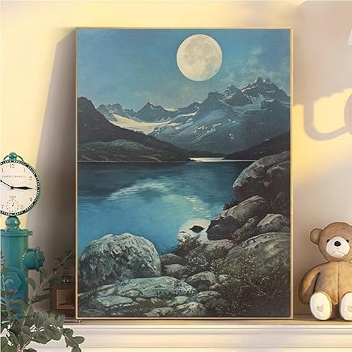 Malen Nach Zahlen Erwachsene Landschaft, Malen Nach Zahlen ab 9 Jahre Mädchen Mond, Paint by Numbers Adults Hobby Leinwand 50x70cm, DIY Bastelset Erwachsene Kinder, Mit 3 Pinseln, Acrylfarbe YH2-431 Malen Nach Zahlen Erwachsene Landschaft, Malen Nach Zahlen ab 9 Jahre Mädchen Mond, Paint by Numbers Adults Hobby Leinwand 50x70cm, DIY Bastelset Erwachsene Kinder, Mit 3 Pinseln, Acrylfarbe YH2-431 von Kazhxnng