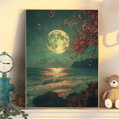 Malen Nach Zahlen Erwachsene Landschaft, Malen Nach Zahlen ab 9 Jahre Mädchen Mond, Paint by Numbers Adults Hobby Leinwand 60x80cm, DIY Bastelset Erwachsene Kinder, Mit 3 Pinseln, Acrylfarbe YH2-433 Malen Nach Zahlen Erwachsene Landschaft, Malen Nach Zahlen ab 9 Jahre Mädchen Mond, Paint by Numbers Adults Hobby Leinwand 60x80cm, DIY Bastelset Erwachsene Kinder, Mit 3 Pinseln, Acrylfarbe YH2-433 von Kazhxnng