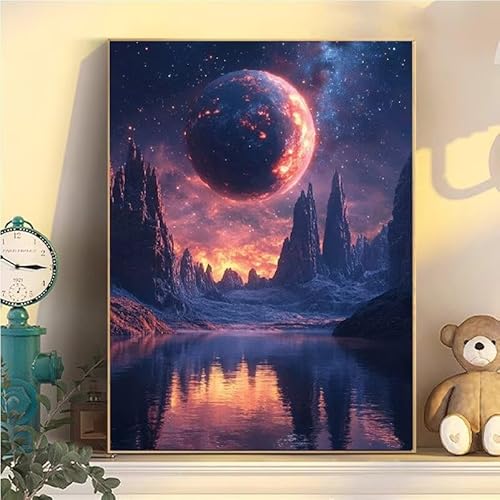 Malen Nach Zahlen Erwachsene Landschaft, Malen Nach Zahlen ab 9 Jahre Mädchen Mond, Paint by Numbers Adults Hobby Leinwand 80x100cm, DIY Bastelset Erwachsene Kinder, Mit 3 Pinseln, Acrylfarbe YH2-439 Malen Nach Zahlen Erwachsene Landschaft, Malen Nach Zahlen ab 9 Jahre Mädchen Mond, Paint by Numbers Adults Hobby Leinwand 80x100cm, DIY Bastelset Erwachsene Kinder, Mit 3 Pinseln, Acrylfarbe YH2-439 von Kazhxnng