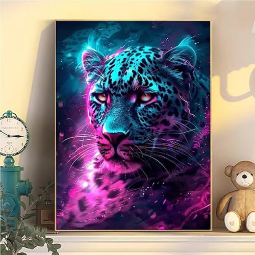Malen Nach Zahlen Erwachsene Leopard, Malen Nach Zahlen ab 9 Jahre Mädchen Tier, Paint by Numbers Adults Hobby Leinwand 35x45cm, DIY Bastelset Erwachsene Kinder, Mit 3 Pinseln und Acrylfarbe YH2-9 von Kazhxnng
