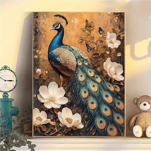 Malen Nach Zahlen Erwachsene Pfau, Malen Nach Zahlen ab 9 Jahre Mädchen Blumen, Paint by Numbers Adults Hobby Leinwand 90x120cm, DIY Bastelset Erwachsene Kinder, Mit 3 Pinseln und Acrylfarbe YH2-467 Malen Nach Zahlen Erwachsene Pfau, Malen Nach Zahlen ab 9 Jahre Mädchen Blumen, Paint by Numbers Adults Hobby Leinwand 90x120cm, DIY Bastelset Erwachsene Kinder, Mit 3 Pinseln und Acrylfarbe YH2-467 von Kazhxnng