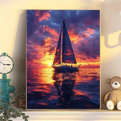 Malen Nach Zahlen Erwachsene Schiffchen, Malen Nach Zahlen ab 9 Jahre Mädchen Meer, Paint by Numbers Adults Hobby Leinwand 80x100cm, DIY Bastelset Erwachsene Kinder, Mit 3 Pinseln, Acrylfarbe YH2-33 Malen Nach Zahlen Erwachsene Schiffchen, Malen Nach Zahlen ab 9 Jahre Mädchen Meer, Paint by Numbers Adults Hobby Leinwand 80x100cm, DIY Bastelset Erwachsene Kinder, Mit 3 Pinseln, Acrylfarbe YH2-33 von Kazhxnng