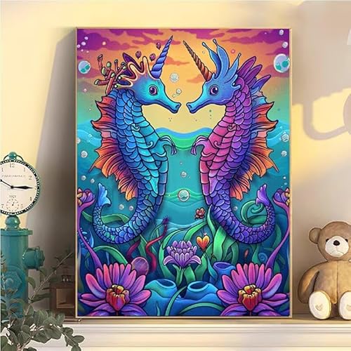 Malen Nach Zahlen Erwachsene SeeHorsechen, Malen Nach Zahlen ab 9 Jahre Mädchen Tier, Paint by Numbers Adults Hobby Leinwand 60x80cm, DIY Bastelset Erwachsene Kinder, Mit 3 Pinseln, Acrylfarbe YH2-139 Malen Nach Zahlen Erwachsene SeeHorsechen, Malen Nach Zahlen ab 9 Jahre Mädchen Tier, Paint by Numbers Adults Hobby Leinwand 60x80cm, DIY Bastelset Erwachsene Kinder, Mit 3 Pinseln, Acrylfarbe YH2-139 von Kazhxnng