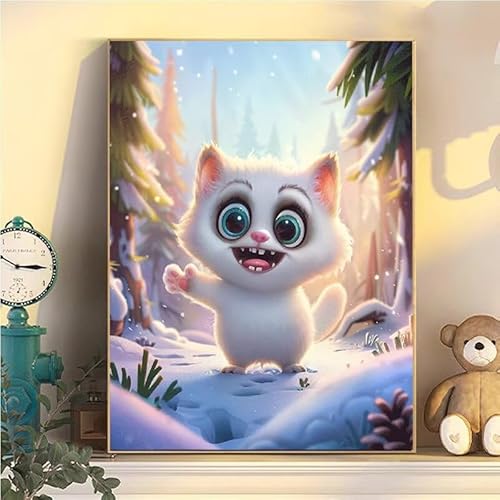 Malen Nach Zahlen Erwachsene Tier, Malen Nach Zahlen ab 9 Jahre Mädchen Katze, Paint by Numbers Adults Hobby Leinwand 35x45cm, DIY Bastelset Erwachsene Kinder, Mit 3 Pinseln und Acrylfarbe YH2-65 von Kazhxnng
