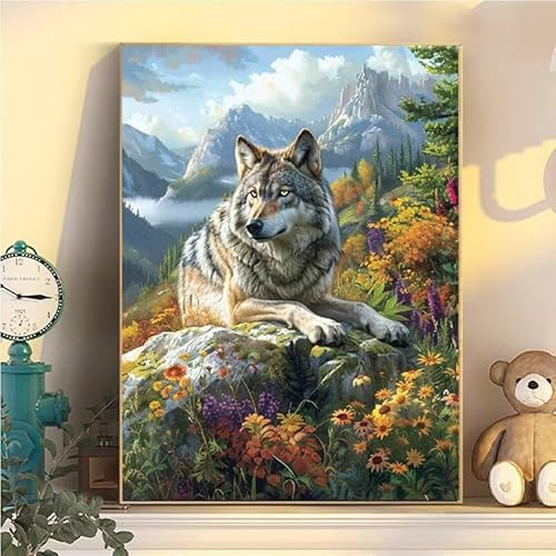 Malen Nach Zahlen Erwachsene Wolf, Malen Nach Zahlen ab 9 Jahre Mädchen Blume, Paint by Numbers Adults Hobby Leinwand 60x80cm, DIY Bastelset Erwachsene Kinder, Mit 3 Pinseln und Acrylfarbe YH2-481 Malen Nach Zahlen Erwachsene Wolf, Malen Nach Zahlen ab 9 Jahre Mädchen Blume, Paint by Numbers Adults Hobby Leinwand 60x80cm, DIY Bastelset Erwachsene Kinder, Mit 3 Pinseln und Acrylfarbe YH2-481 von Kazhxnng