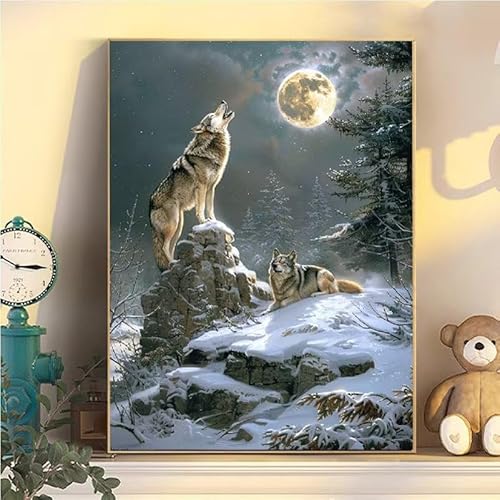 Malen Nach Zahlen Erwachsene Wolf, Malen Nach Zahlen ab 9 Jahre Mädchen Mond, Paint by Numbers Adults Hobby Leinwand 50x70cm, DIY Bastelset Erwachsene Kinder, Mit 3 Pinseln und Acrylfarbe YH2-489 Malen Nach Zahlen Erwachsene Wolf, Malen Nach Zahlen ab 9 Jahre Mädchen Mond, Paint by Numbers Adults Hobby Leinwand 50x70cm, DIY Bastelset Erwachsene Kinder, Mit 3 Pinseln und Acrylfarbe YH2-489 von Kazhxnng