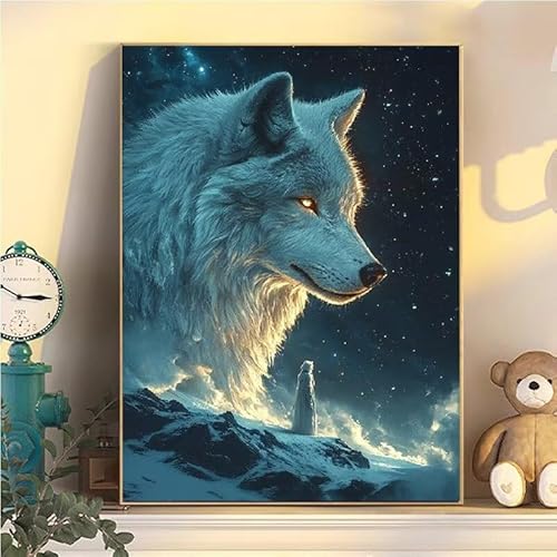 Malen Nach Zahlen Erwachsene Wolf, Malen Nach Zahlen ab 9 Jahre Mädchen Tier, Paint by Numbers Adults Hobby Leinwand 100x130cm, DIY Bastelset Erwachsene Kinder, Mit 3 Pinseln und Acrylfarbe YH2-473 Malen Nach Zahlen Erwachsene Wolf, Malen Nach Zahlen ab 9 Jahre Mädchen Tier, Paint by Numbers Adults Hobby Leinwand 100x130cm, DIY Bastelset Erwachsene Kinder, Mit 3 Pinseln und Acrylfarbe YH2-473 von Kazhxnng