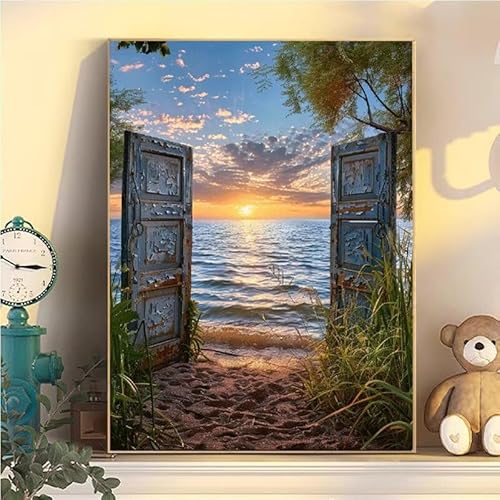 Strand Malen Nach Zahlen Erwachsene Groß XXL 50x70cm, Tür Malen Nach Zahlen Kinder ab 8 Jahre, DIY Paint by Numbers Geschenk Kreativ Set für Erwachsene, Mit 3 Feinen Pinsel und Acrylfarbe Deko YH2-150 Strand Malen Nach Zahlen Erwachsene Groß XXL 50x70cm, Tür Malen Nach Zahlen Kinder ab 8 Jahre, DIY Paint by Numbers Geschenk Kreativ Set für Erwachsene, Mit 3 Feinen Pinsel und Acrylfarbe Deko YH2-150 von Kazhxnng