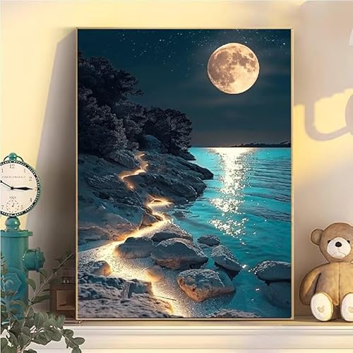 Strand Malen Nach Zahlen Erwachsene Groß XXL 90x120cm, Mond Malen Nach Zahlen Kinder ab 8 Jahre, DIY Paint by Numbers Geschenk Kreativ Set für Erwachsene, Mit 3 Feinen Pinsel und Acrylfarbe YH2-154 Strand Malen Nach Zahlen Erwachsene Groß XXL 90x120cm, Mond Malen Nach Zahlen Kinder ab 8 Jahre, DIY Paint by Numbers Geschenk Kreativ Set für Erwachsene, Mit 3 Feinen Pinsel und Acrylfarbe YH2-154 von Kazhxnng