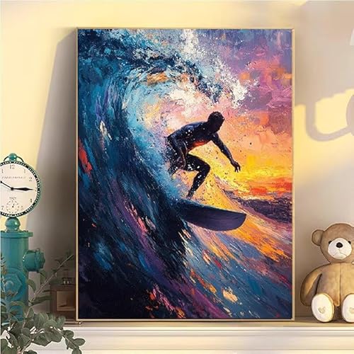 Surfen Malen Nach Zahlen Erwachsene Groß XXL 70x90cm, Sport Malen Nach Zahlen Kinder ab 8 Jahre, DIY Paint by Numbers Geschenk Kreativ Set für Erwachsene, Mit 3 Feinen Pinsel und Acrylfarbe YH2-30 Surfen Malen Nach Zahlen Erwachsene Groß XXL 70x90cm, Sport Malen Nach Zahlen Kinder ab 8 Jahre, DIY Paint by Numbers Geschenk Kreativ Set für Erwachsene, Mit 3 Feinen Pinsel und Acrylfarbe YH2-30 von Kazhxnng