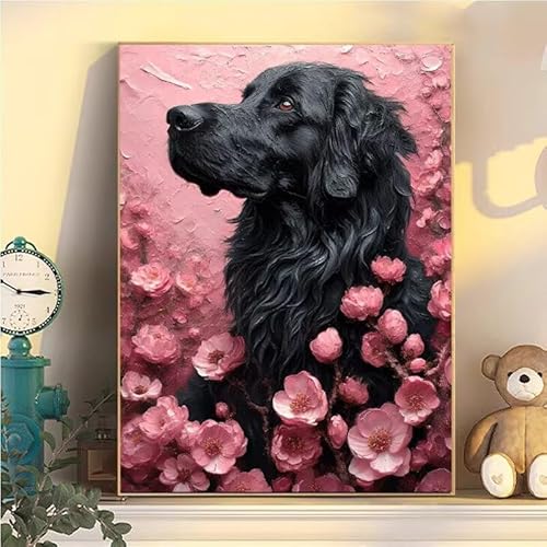 Tier Malen Nach Zahlen Erwachsene Groß XXL 70x90cm, Hund Malen Nach Zahlen Kinder ab 8 Jahre, DIY Paint by Numbers Geschenk Kreativ Set für Erwachsene, Mit 3 Feinen Pinsel und Acrylfarbe Deko YH2-62 von Kazhxnng