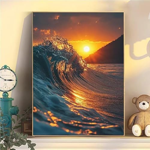 Wellen Malen Nach Zahlen Erwachsene Groß XXL 60x80cm, Sonnenuntergang Malen Nach Zahlen Kinder ab 8 Jahre, DIY Paint by Numbers Kreativ Set für Erwachsene, Mit 3 Feinen Pinsel und Acrylfarbe YH2-138 Wellen Malen Nach Zahlen Erwachsene Groß XXL 60x80cm, Sonnenuntergang Malen Nach Zahlen Kinder ab 8 Jahre, DIY Paint by Numbers Kreativ Set für Erwachsene, Mit 3 Feinen Pinsel und Acrylfarbe YH2-138 von Kazhxnng