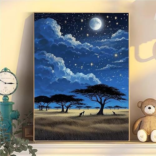 Wiese Malen Nach Zahlen Erwachsene Groß XXL 60x80cm, Mond Malen Nach Zahlen Kinder ab 8 Jahre, DIY Paint by Numbers Geschenk Kreativ Set für Erwachsene, Mit 3 Feinen Pinsel und Acrylfarbe Deko YH2-18 Wiese Malen Nach Zahlen Erwachsene Groß XXL 60x80cm, Mond Malen Nach Zahlen Kinder ab 8 Jahre, DIY Paint by Numbers Geschenk Kreativ Set für Erwachsene, Mit 3 Feinen Pinsel und Acrylfarbe Deko YH2-18 von Kazhxnng