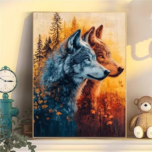 Wolf Malen Nach Zahlen Erwachsene Groß XXL 100x130cm, Tier Malen Nach Zahlen Kinder ab 8 Jahre, DIY Paint by Numbers Geschenk Kreativ Set für Erwachsene, Mit 3 Feinen Pinsel und Acrylfarbe YH2-472 Wolf Malen Nach Zahlen Erwachsene Groß XXL 100x130cm, Tier Malen Nach Zahlen Kinder ab 8 Jahre, DIY Paint by Numbers Geschenk Kreativ Set für Erwachsene, Mit 3 Feinen Pinsel und Acrylfarbe YH2-472 von Kazhxnng