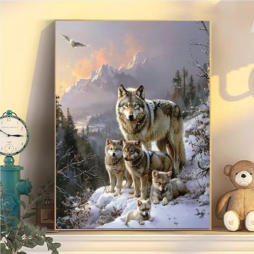 Wolf Malen Nach Zahlen Erwachsene Groß XXL 100x130cm, Tier Malen Nach Zahlen Kinder ab 8 Jahre, DIY Paint by Numbers Geschenk Kreativ Set für Erwachsene, Mit 3 Feinen Pinsel und Acrylfarbe YH2-478 von Kazhxnng