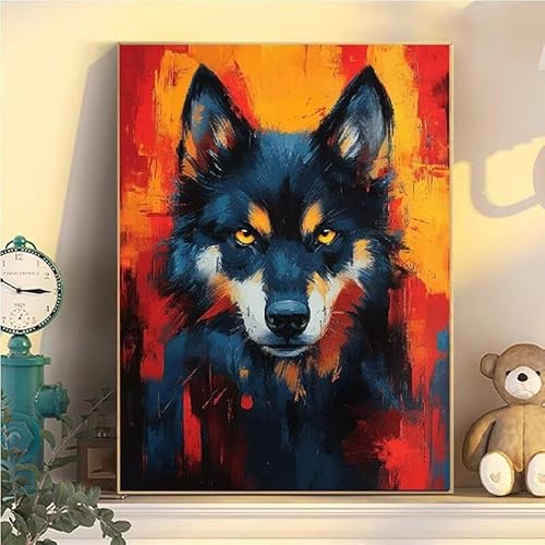Wolf Malen Nach Zahlen Erwachsene Groß XXL 45x60cm, Tier Malen Nach Zahlen Kinder ab 8 Jahre, DIY Paint by Numbers Geschenk Kreativ Set für Erwachsene, Mit 3 Feinen Pinsel und Acrylfarbe Deko YH2-474 Wolf Malen Nach Zahlen Erwachsene Groß XXL 45x60cm, Tier Malen Nach Zahlen Kinder ab 8 Jahre, DIY Paint by Numbers Geschenk Kreativ Set für Erwachsene, Mit 3 Feinen Pinsel und Acrylfarbe Deko YH2-474 von Kazhxnng