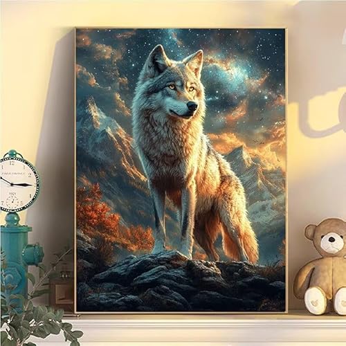 Wolf Malen Nach Zahlen Erwachsene Groß XXL 45x60cm, Tier Malen Nach Zahlen Kinder ab 8 Jahre, DIY Paint by Numbers Geschenk Kreativ Set für Erwachsene, Mit 3 Feinen Pinsel und Acrylfarbe Deko YH2-480 Wolf Malen Nach Zahlen Erwachsene Groß XXL 45x60cm, Tier Malen Nach Zahlen Kinder ab 8 Jahre, DIY Paint by Numbers Geschenk Kreativ Set für Erwachsene, Mit 3 Feinen Pinsel und Acrylfarbe Deko YH2-480 von Kazhxnng