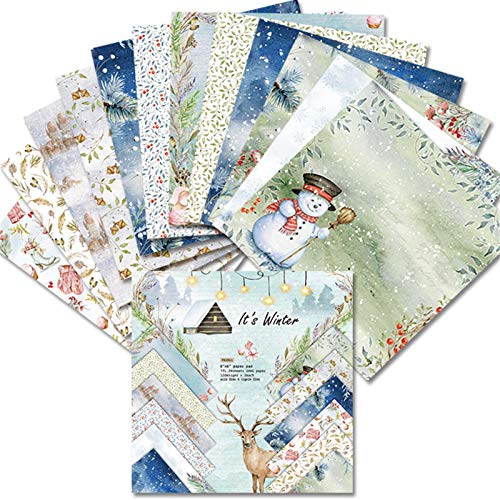 Scrapbooking Papier Motivpapier Dekopapier Scrapbook Muster Papierblock Gemustertes Karton Mit Vintage Design Winter Weihnachten Thema Sammelalbum Für DIY Handwerk Foto Hintergrund Deko von Kbsin212