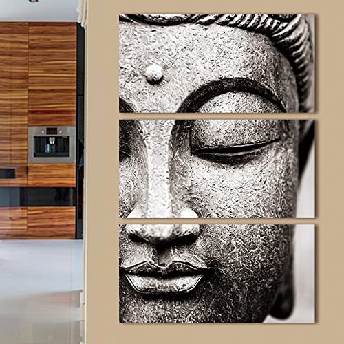 Kbsmx 3 Panel Moderne Leinwand Malerei Wandkunst Bilder Grau Großes Öl Stil Poster Buddha Wanddruck Wohnkultur für Wohnzimmer, kein Rahmen, 50 * 70 * 3Stk Kbsmx 3 Panel Moderne Leinwand Malerei Wandkunst Bilder Grau Großes Öl Stil Poster Buddha Wanddruck Wohnkultur für Wohnzimmer, kein Rahmen, 50 * 70 * 3Stk von Kbsmx