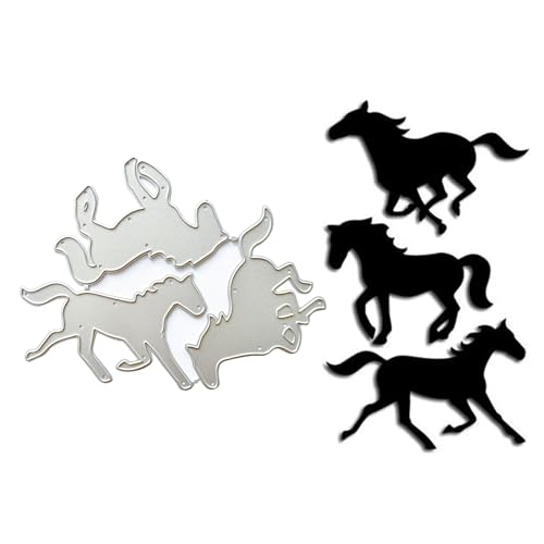 Metall-Stanzformen, Pferde, Schablonen zum Selbermachen, Stanzschablone für Scrapbooking, Album, Papier, Karten, Prägung, Basteln, Scrapbooking-Schablonen Metall-Stanzformen, Pferde, Schablonen zum Selbermachen, Stanzschablone für Scrapbooking, Album, Papier, Karten, Prägung, Basteln, Scrapbooking-Schablonen von Kcjhagbd