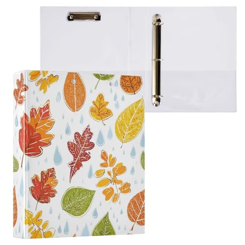 Kcldeci 3-Ringbuch, Hardcover, Herbstblätter, 3,8 cm, runde Ringe mit Innentaschen, Schule, Büro, Rezeptkarten, Ordner, Organizer, 1 Stück Kcldeci 3-Ringbuch, Hardcover, Herbstblätter, 3,8 cm, runde Ringe mit Innentaschen, Schule, Büro, Rezeptkarten, Ordner, Organizer, 1 Stück von Kcldeci