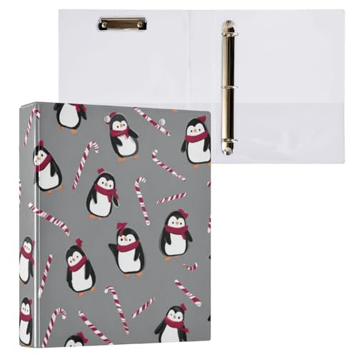 Kcldeci 3-Ringbuch, Hardcover, Pinguin, Zuckerstange, 3,8 cm, runde Ringe mit Innentaschen, Schule, Büro, Rezeptkarten, Ordner, Organizer, 1 Stück Kcldeci 3-Ringbuch, Hardcover, Pinguin, Zuckerstange, 3,8 cm, runde Ringe mit Innentaschen, Schule, Büro, Rezeptkarten, Ordner, Organizer, 1 Stück von Kcldeci