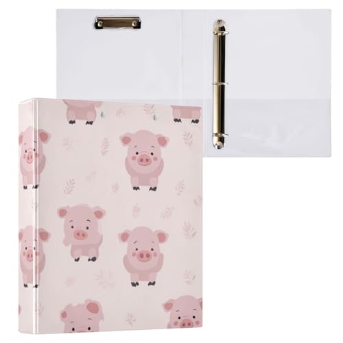 Kcldeci 3-Ringbuch, Hardcover, ein süßes Schwein auf 3,8 cm runden Ringen mit Innentaschen, Schule, Büro, Rezeptkarten, Ordner, Organizer, 1 Stück Kcldeci 3-Ringbuch, Hardcover, ein süßes Schwein auf 3,8 cm runden Ringen mit Innentaschen, Schule, Büro, Rezeptkarten, Ordner, Organizer, 1 Stück von Kcldeci