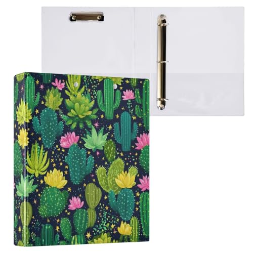 Kcldeci 3-Ringbuch, Hardcover, grüne Kakteen und bunte Sukkulenten, 3,8 cm, runde Ringe mit Innentaschen, Schule, Büro, Rezeptkarten, Ordner, Organizer, 2 Stück Kcldeci 3-Ringbuch, Hardcover, grüne Kakteen und bunte Sukkulenten, 3,8 cm, runde Ringe mit Innentaschen, Schule, Büro, Rezeptkarten, Ordner, Organizer, 2 Stück von Kcldeci