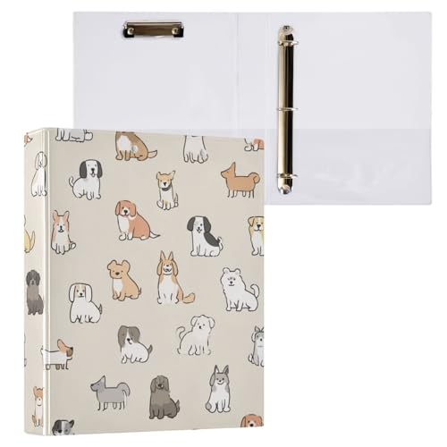 Kcldeci 3-Ringbuch, Hardcover, niedliche Hunde, 3,8 cm, runde Ringe mit Innentaschen, Schule, Büro, Rezeptkarten, Ordner, Organizer, 1 Stück Kcldeci 3-Ringbuch, Hardcover, niedliche Hunde, 3,8 cm, runde Ringe mit Innentaschen, Schule, Büro, Rezeptkarten, Ordner, Organizer, 1 Stück von Kcldeci