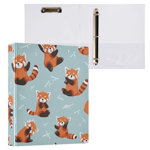 Kcldeci 3-Ringbuch, Hardcover, niedlicher roter Panda, 3,8 cm, runde Ringe mit Innentaschen, Schule, Büro, Rezeptkarten, Ordner, Organizer, 2 Stück Kcldeci 3-Ringbuch, Hardcover, niedlicher roter Panda, 3,8 cm, runde Ringe mit Innentaschen, Schule, Büro, Rezeptkarten, Ordner, Organizer, 2 Stück von Kcldeci