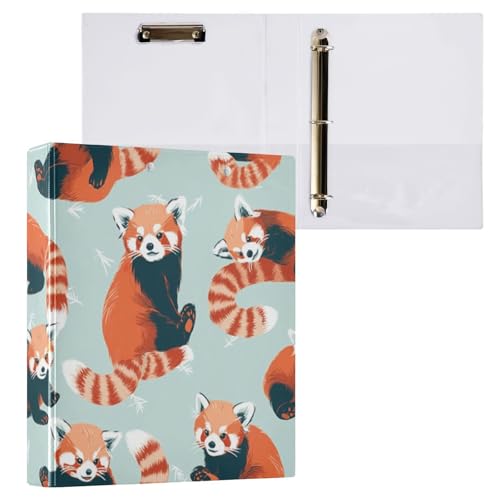 Kcldeci 3-Ringbuch, Hardcover, rote Pandas, 3,8 cm, runde Ringe mit Innentaschen, Schule, Büro, Rezeptkarten, Ordner, Organizer, 2 Stück Kcldeci 3-Ringbuch, Hardcover, rote Pandas, 3,8 cm, runde Ringe mit Innentaschen, Schule, Büro, Rezeptkarten, Ordner, Organizer, 2 Stück von Kcldeci