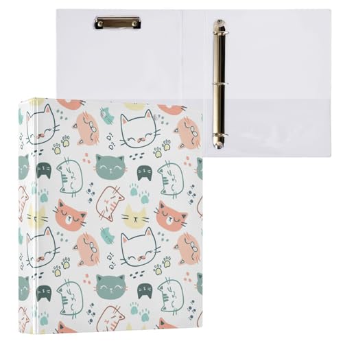 Kcldeci 3-Ringbuch mit Cartoon-Katzenkopf, 1 Packung, 3,8 cm, runder Ring für Papier, Hardcover für Schule, Büro und Zuhause Kcldeci 3-Ringbuch mit Cartoon-Katzenkopf, 1 Packung, 3,8 cm, runder Ring für Papier, Hardcover für Schule, Büro und Zuhause von Kcldeci