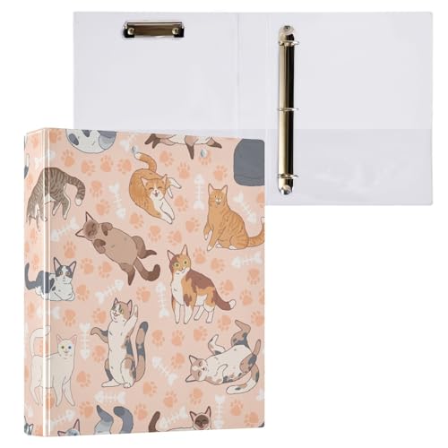 Kcldeci 3-Ringbuch mit Katzenmuster, niedlich, mehrfarbig, 2 Stück, 3,8 cm, runder Ring für Papier in Briefgröße, Hardcover-Ordner für Schule, Büro und Zuhause Kcldeci 3-Ringbuch mit Katzenmuster, niedlich, mehrfarbig, 2 Stück, 3,8 cm, runder Ring für Papier in Briefgröße, Hardcover-Ordner für Schule, Büro und Zuhause von Kcldeci