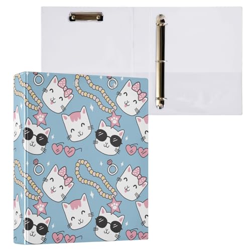 Kcldeci 3-Ringbuch mit niedlichem Cartoon-Muster, 3,8 cm, runder Ring für Papier in Briefgröße, Hardcover-Ordner für Schule, Büro und Zuhause, 2 Stück Kcldeci 3-Ringbuch mit niedlichem Cartoon-Muster, 3,8 cm, runder Ring für Papier in Briefgröße, Hardcover-Ordner für Schule, Büro und Zuhause, 2 Stück von Kcldeci