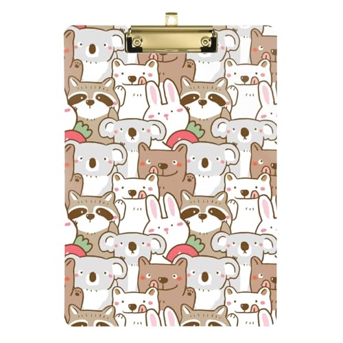 Kcldeci Acryl-Klemmbrett mit Cartoon-Bär, Koala und Waschbär, A4, Briefgröße, Klemmbrett für Klassenzimmer, Studenten, Lehrer, Frauen, Kinder, Gold, 30,5 x 22,9 cm Kcldeci Acryl-Klemmbrett mit Cartoon-Bär, Koala und Waschbär, A4, Briefgröße, Klemmbrett für Klassenzimmer, Studenten, Lehrer, Frauen, Kinder, Gold, 30,5 x 22,9 cm von Kcldeci