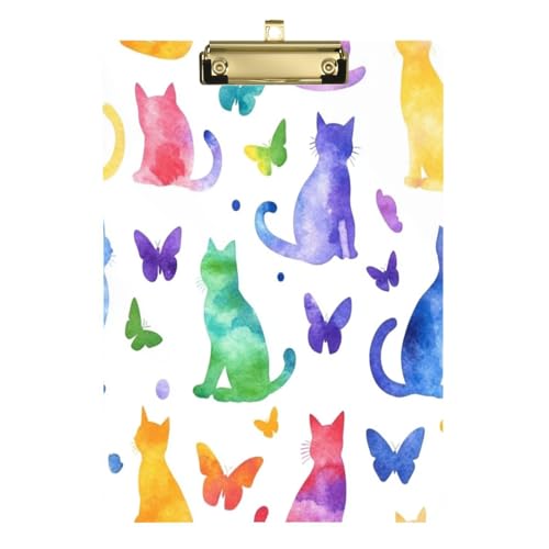 Kcldeci Acryl-Klemmbrett mit Katzen und Schmetterlingen, A4-Größe, Klemmbretter für Klassenzimmer, Krankenpflege, Hartfaserplatte für Bürobedarf, Schule, Gold, 30,5 x 22,9 cm Kcldeci Acryl-Klemmbrett mit Katzen und Schmetterlingen, A4-Größe, Klemmbretter für Klassenzimmer, Krankenpflege, Hartfaserplatte für Bürobedarf, Schule, Gold, 30,5 x 22,9 cm von Kcldeci
