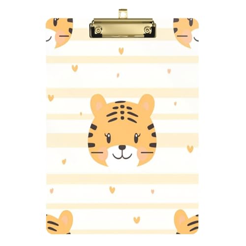 Kcldeci Acryl-Klemmbrett mit Tigergesicht-Muster, A4-Größe, Klemmbretter für Klassenzimmer, Krankenpflege, Hartfaserplatte für Bürobedarf, Schule, Gold, 30,5 x 22,9 cm Kcldeci Acryl-Klemmbrett mit Tigergesicht-Muster, A4-Größe, Klemmbretter für Klassenzimmer, Krankenpflege, Hartfaserplatte für Bürobedarf, Schule, Gold, 30,5 x 22,9 cm von Kcldeci