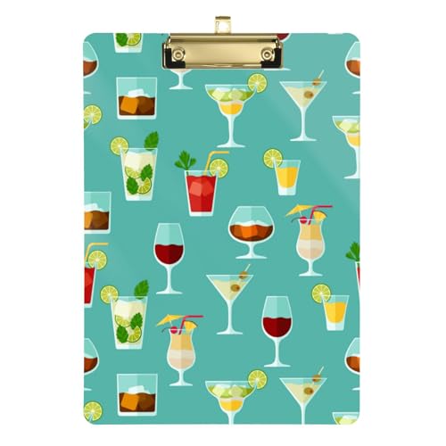 Kcldeci Acryl-Klemmbretter für Alkohol, Getränke und Cocktails, Standard-Buchstabe, A4, Klemmbretter für Klassenzimmer, Lehrer, Frauen, Klemmbrett, Büro, Schulbedarf, Gold, 30,5 x 22,9 cm Kcldeci Acryl-Klemmbretter für Alkohol, Getränke und Cocktails, Standard-Buchstabe, A4, Klemmbretter für Klassenzimmer, Lehrer, Frauen, Klemmbrett, Büro, Schulbedarf, Gold, 30,5 x 22,9 cm von Kcldeci